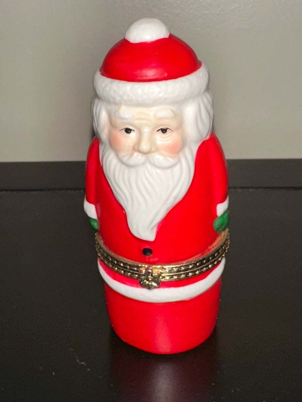 Vintage K's Collection Ceramic Santa Claus Hinged Trinket Box